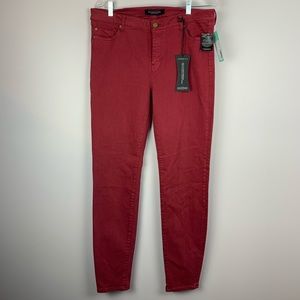 Liverpool the hugger skinny jeans wine color 14/32